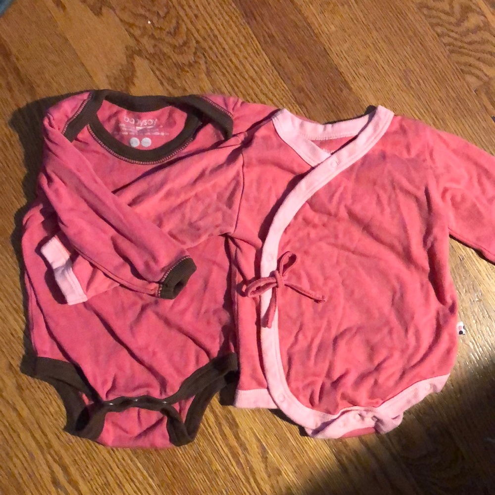 two baby soy long sleeve tops 3-6mo.